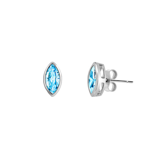 Earrings Viva Silver Ag-925 Rhodium Plated Jewelry, Cubic Zirconia Preciosa, Czech Bohemia PRECIOSA BEAUTY Jewelry, Blue