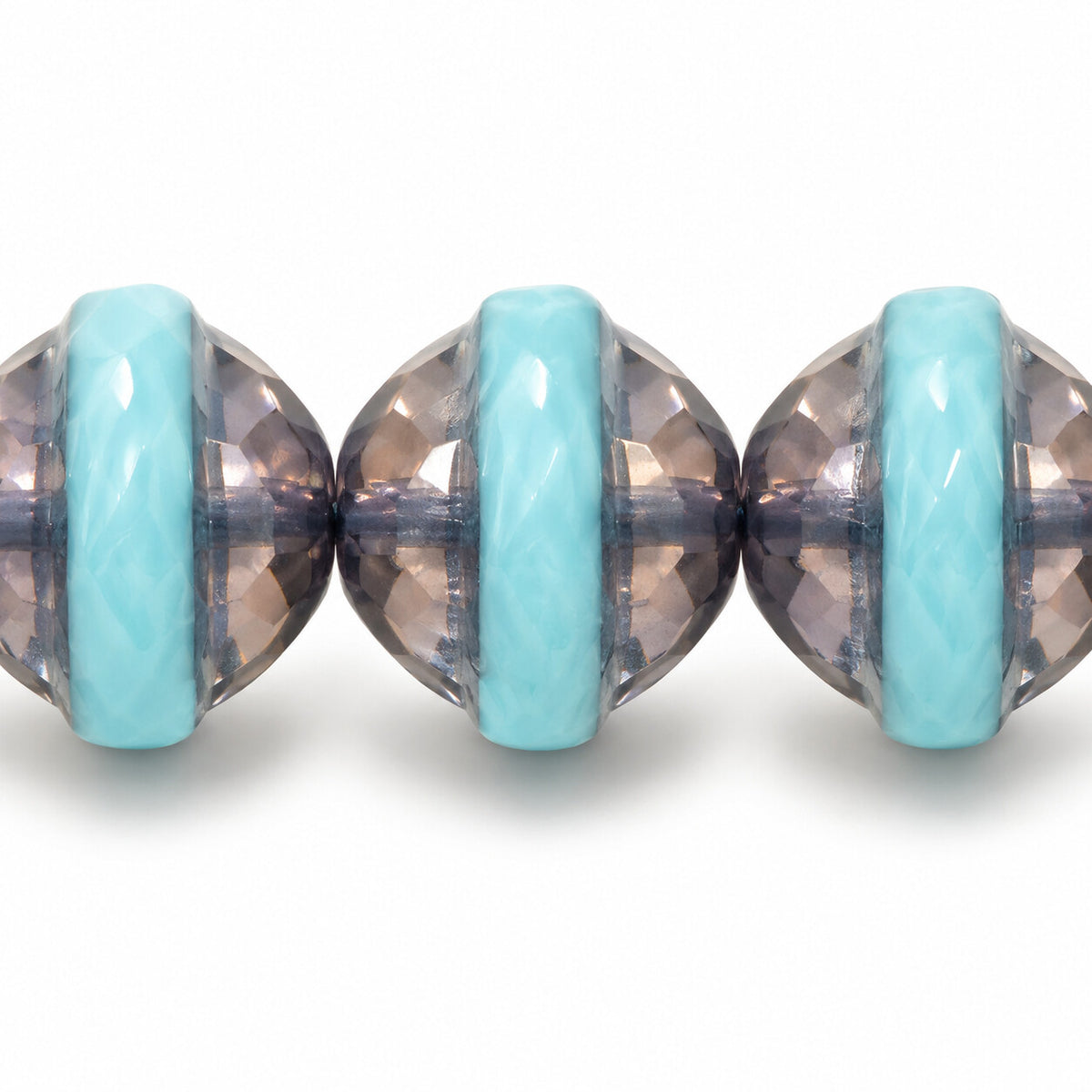 Faceted Special Cut Beads Ufo, Blue Luster Violet Full Coated (63020-14496), Glass, Czech Republic