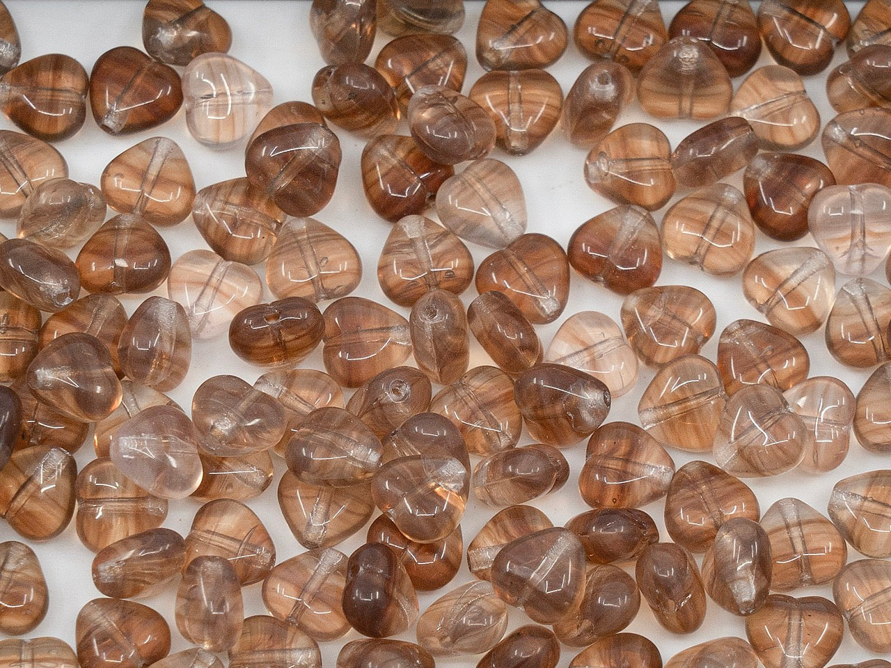 OUTLET Heart Leaf Beads, 6 mm, Glass, Czech Republic