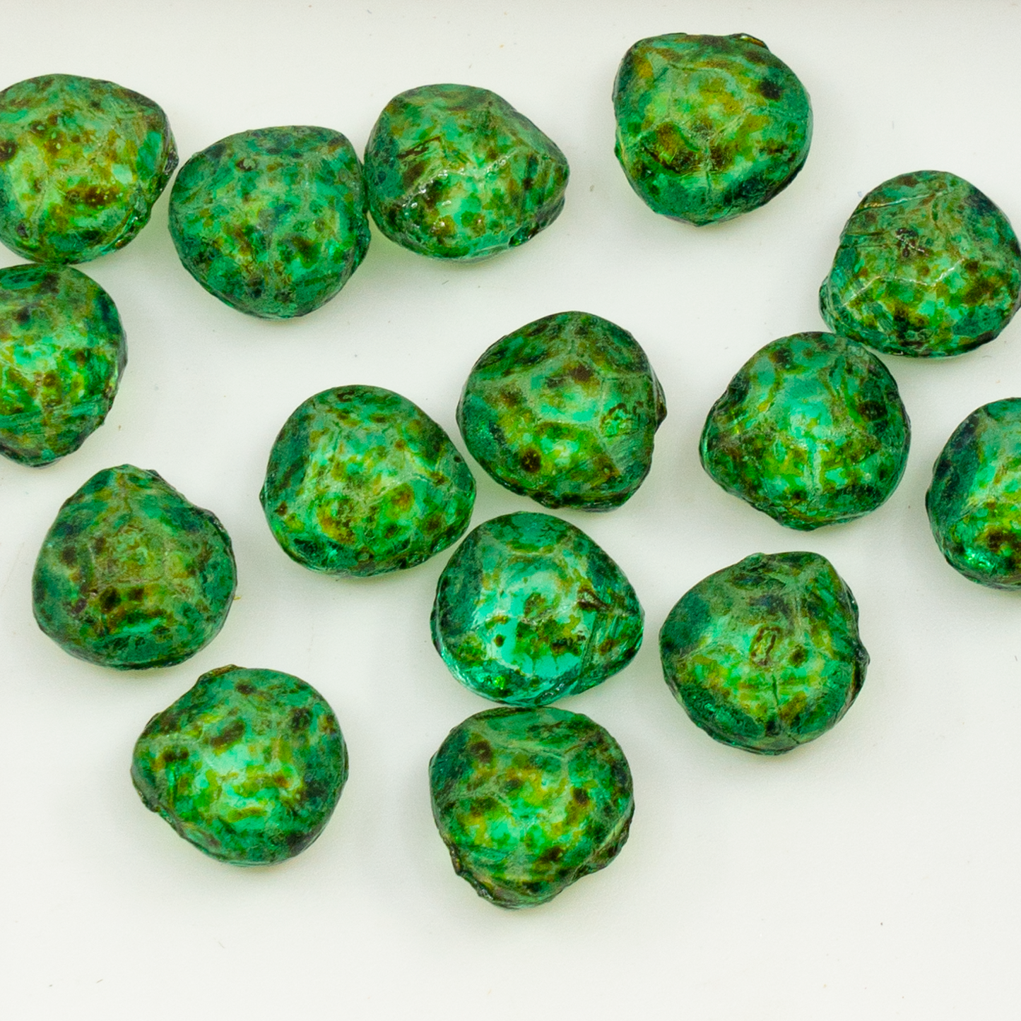 OUTLET 10 grams Briolette Beads, Crystal Travertin Light Turquoise (00030-86800-34309), Glass, Czech Republic
