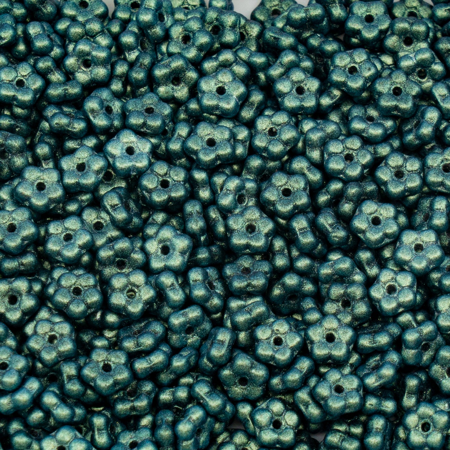 OUTLET 250g Forget Me Not Beads, 5 x 5 mm, Black Emerald (23980-79302), Glass, Czech Republic