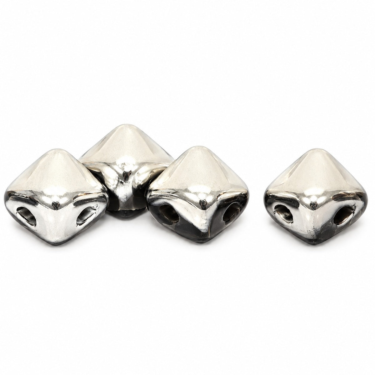 Silky 2-Hole Square Beads, Black Crystal Silver Half Coating (23980-27001), Glass, Czech Republic