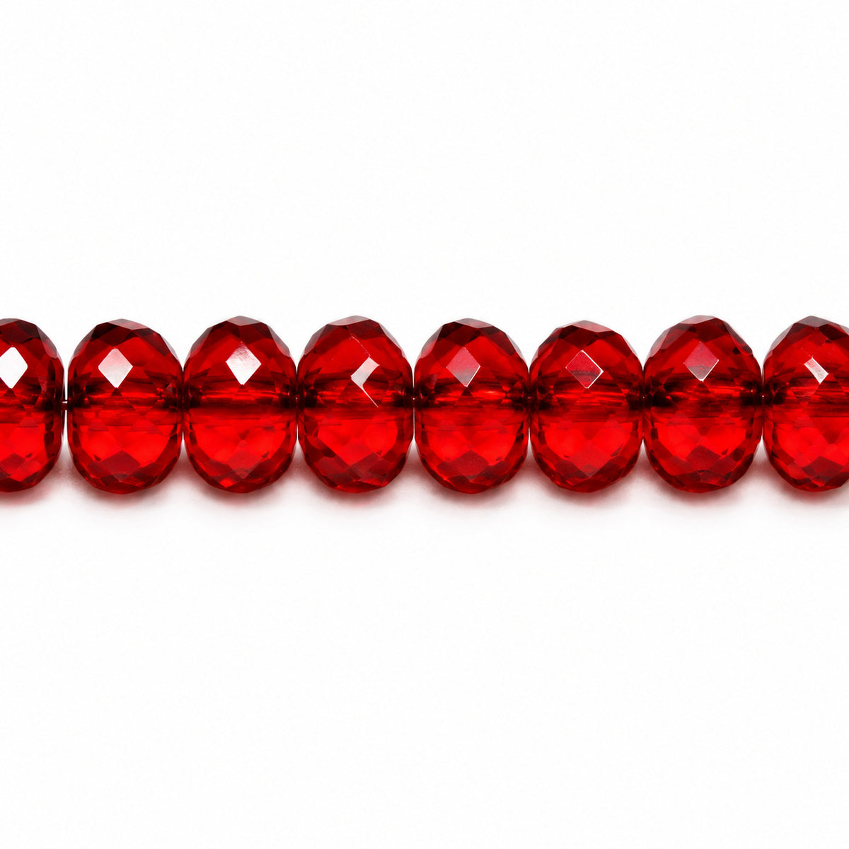 Special Cut Faceted Fire Polished Beads, Transparent Red (90090), Glass, Czech Republic