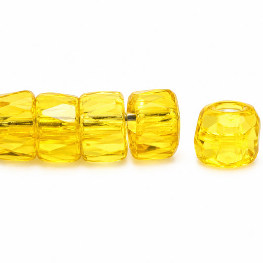 Faceted Oval Beads Special Cut, Transparent Yellow (80020), Glass, Czech Republic