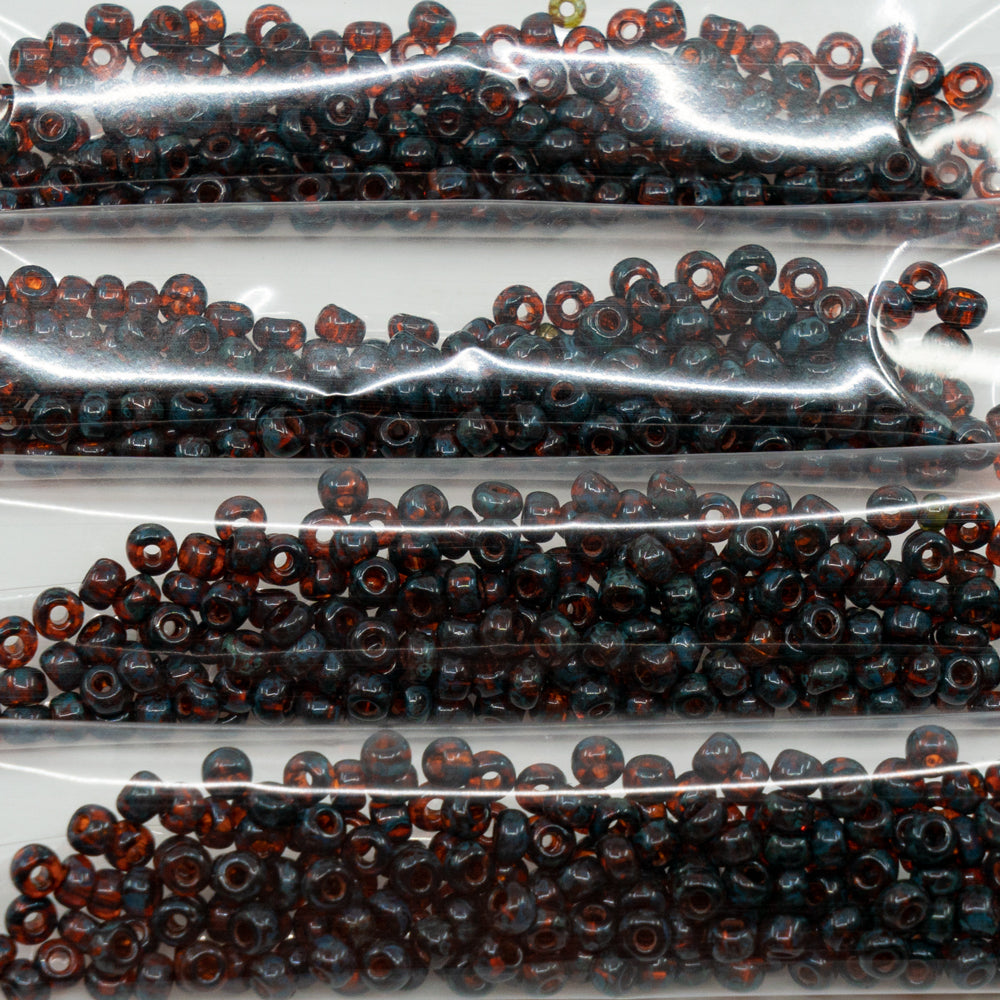 OUTLET 10 grams Preciosa Ornela Seed Beads, Round Hole, Loose, 6/0, Light Siam Travertin (90070-86800), Glass, Czech Republic