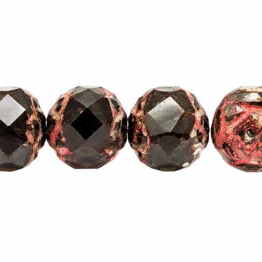 Faceted Fire Polished Beads Special Cut, Black Stain Strong (23980-86805), Glass, Czech Republic