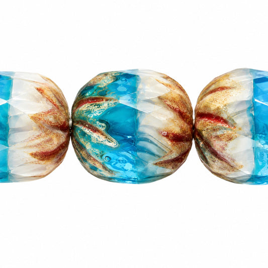 Faceted Fire Polished Beads Special Cut, X1146 Stain Strong (x1146-86805), Glass, Czech Republic