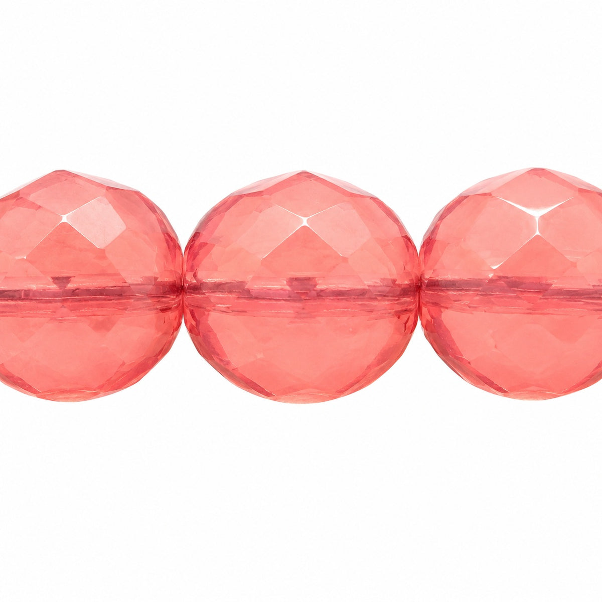 Faceted Round Fire Polished Beads, Opal Pink (71010), Glass, Czech Republic