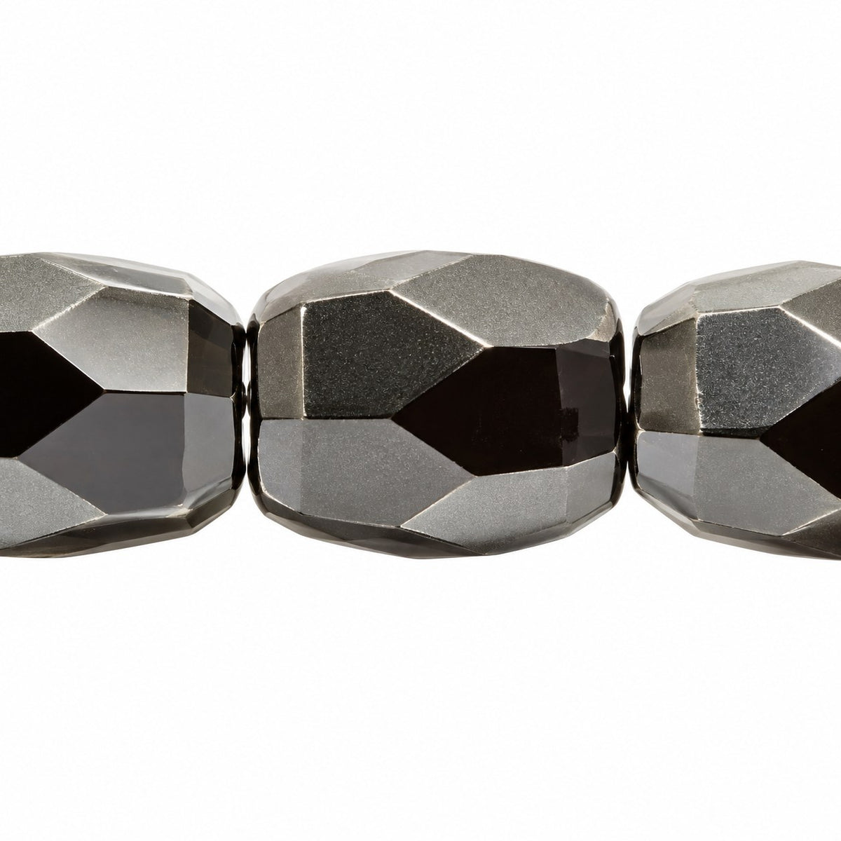 Faceted Fire Polished Beads Special Cut, Black (23980), Glass, Czech Republic