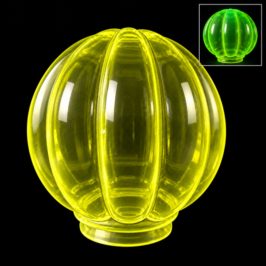 Uranium Glass lamp shade - Ball 195 mm, 207 × 195 - 99 mm, OUTLET
