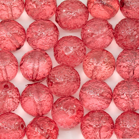 アウトレット 250g/50g ラウンドドラックビーズ、10 x 10 mm、クリスタルエッチングピンク（00030-etch-pink）、ガラス、チェコ共和国