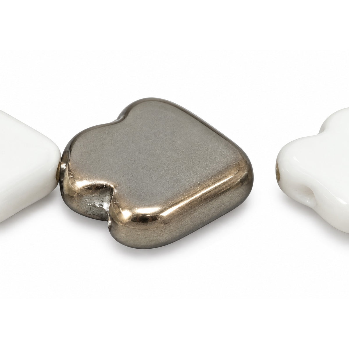 Arrow Beads - Hole From Top To Bottom, White Chrom (02010-27401), Glass, Czech Republic