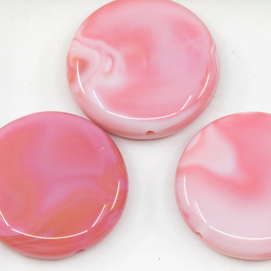 OUTLET 10 grams Coin Beads, 28 x 28 mm, Opaque Pink (74010), Glass, Czech Republic