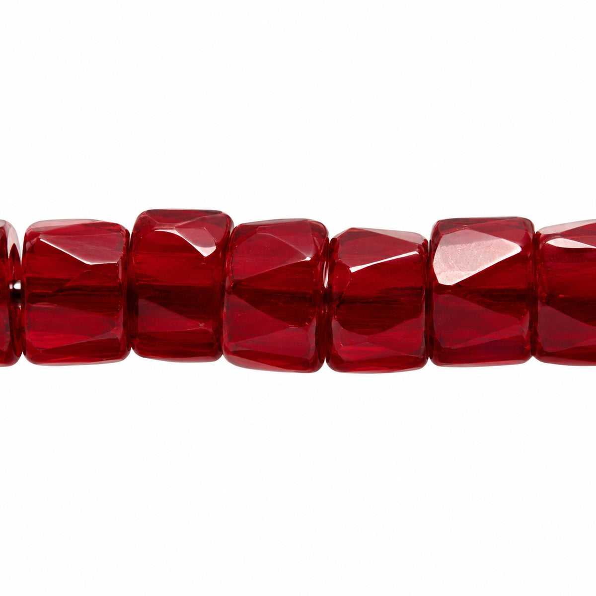 Faceted Oval Beads Special Cut, Transparent Red (90100), Glass, Czech Republic