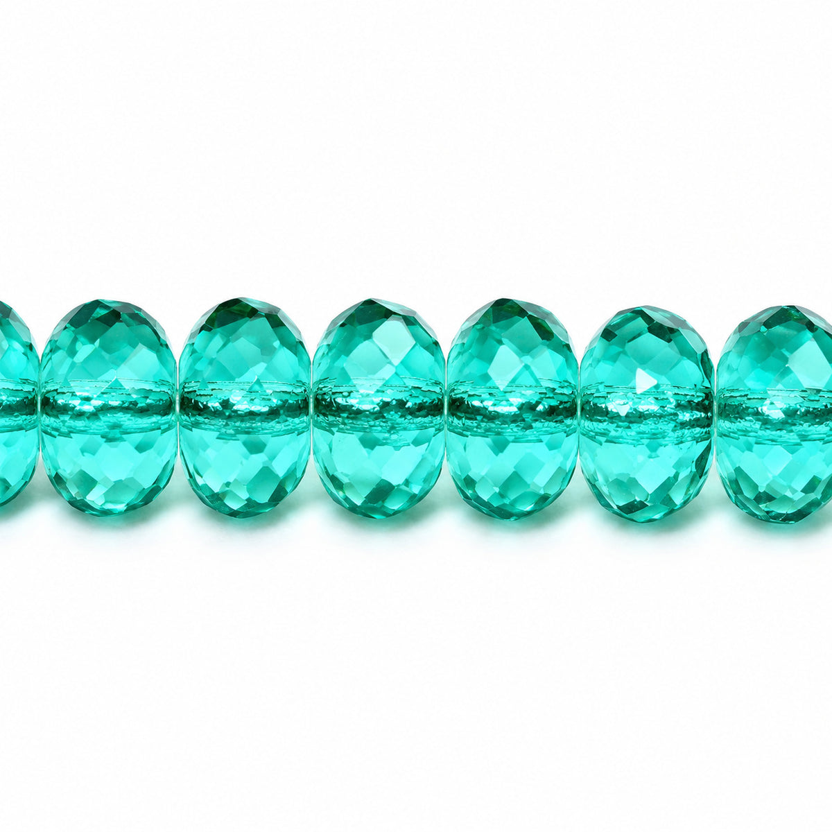 Special Cut Faceted Fire Polished Beads, Transparent Green Emerald (50710), Glass, Czech Republic