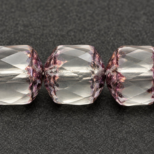 Cathedral Faceted Fire Polished Beads, Crystal Matte Vega Iris (00030-84110-15781), Glass, Czech Republic