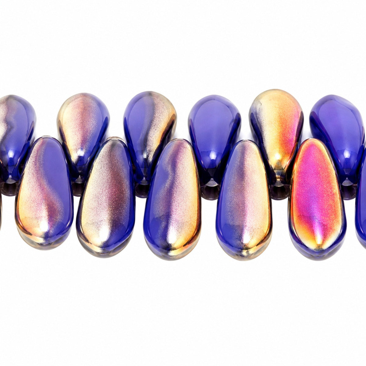 Dagger Beads, Rich Blue Sliperit (33060-29501), Glass, Czech Republic