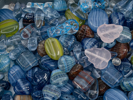 OUTLET 混合独特的捷克波西米亚玻璃压珠，毫米，玻璃，捷克共和国