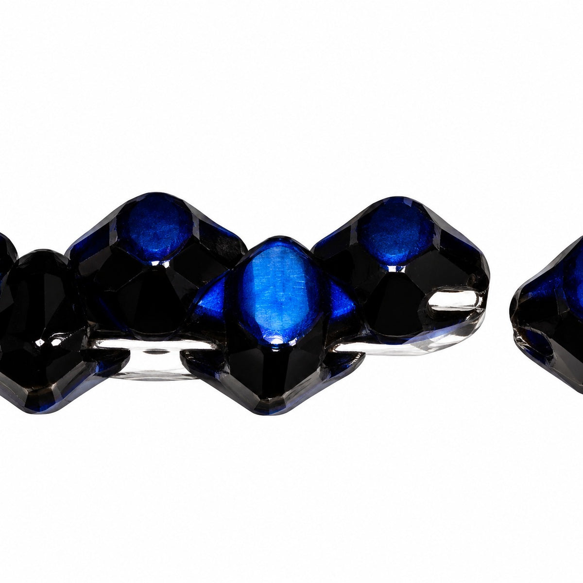 Silky 2-Hole Square Beads, Black 22201 (23980-22201), Glass, Czech Republic
