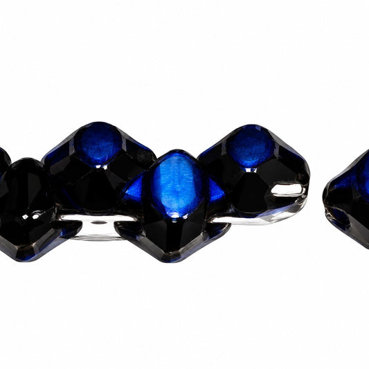 Silky 2-Hole Square Beads, Black 22201 (23980-22201), Glass, Czech Republic