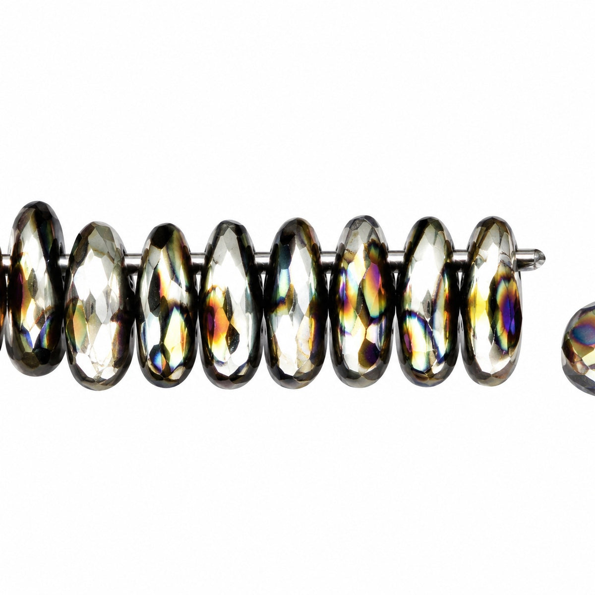 Lentil Round Beads, White Silver Matte 28107 (02010-01700-28107), Glass, Czech Republic