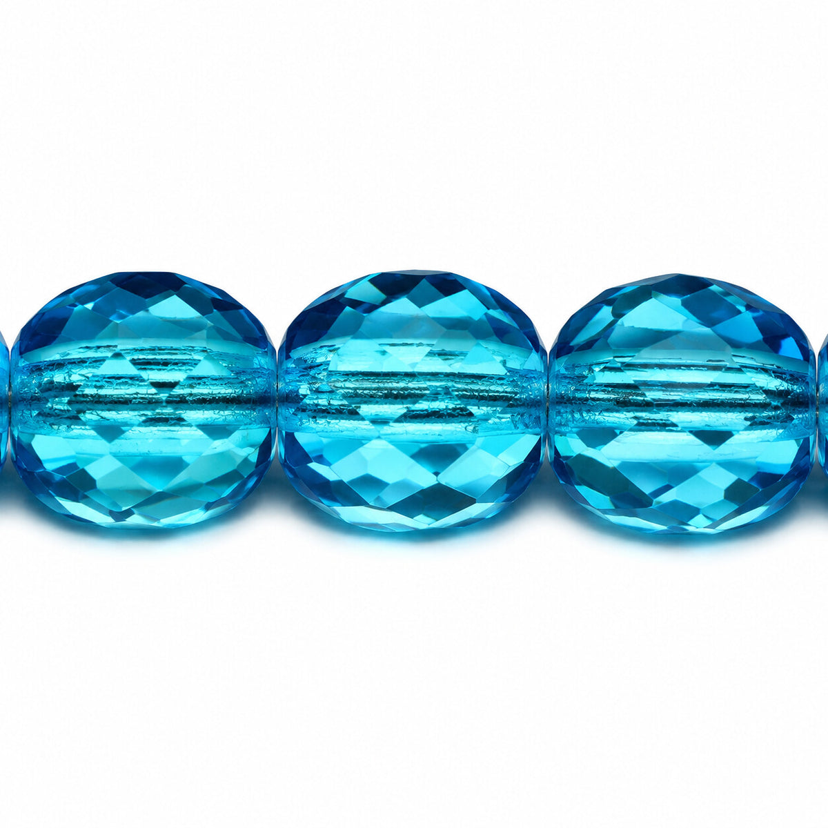 Faceted Special Cut Beads, Aqua (60030), Glass, Czech Republic