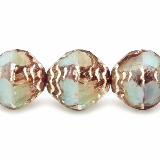 Wasp Special Cut Faceted Fire Polished Beads, X1333 Beige Lined (x1333-54311), Glass, Czech Republic