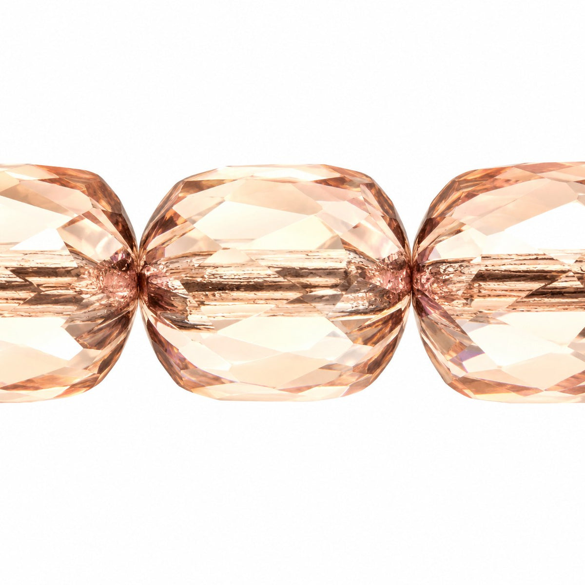 Faceted Fire Polished Beads Special Cut, Transparent Pink Platin (70110-13702), Glass, Czech Republic