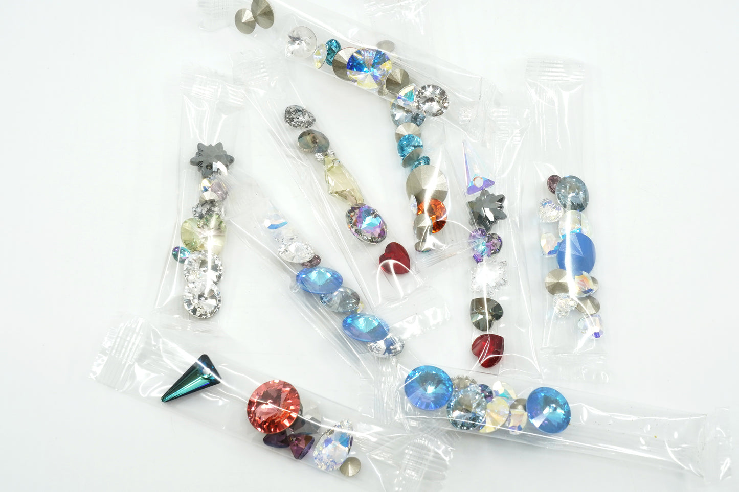 OUTLET 5 grams SWAROVSKI RIVOLI and other Crystal Mix, Mixed Colors (-mix), Glass, Czech Republic