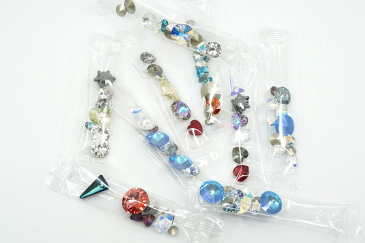 OUTLET 5 grams SWAROVSKI RIVOLI and other Crystal Mix, Mixed Colors (-mix), Glass, Czech Republic