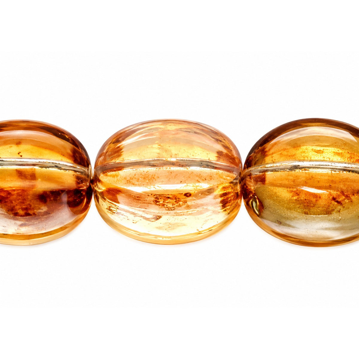 Oval Faceted Fire Polished Beads Special Cut, Crystal 22501 (00030-22501), Glass, Czech Republic