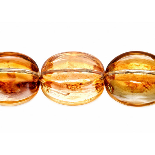 Oval Faceted Fire Polished Beads Special Cut, Crystal 22501 (00030-22501), Glass, Czech Republic
