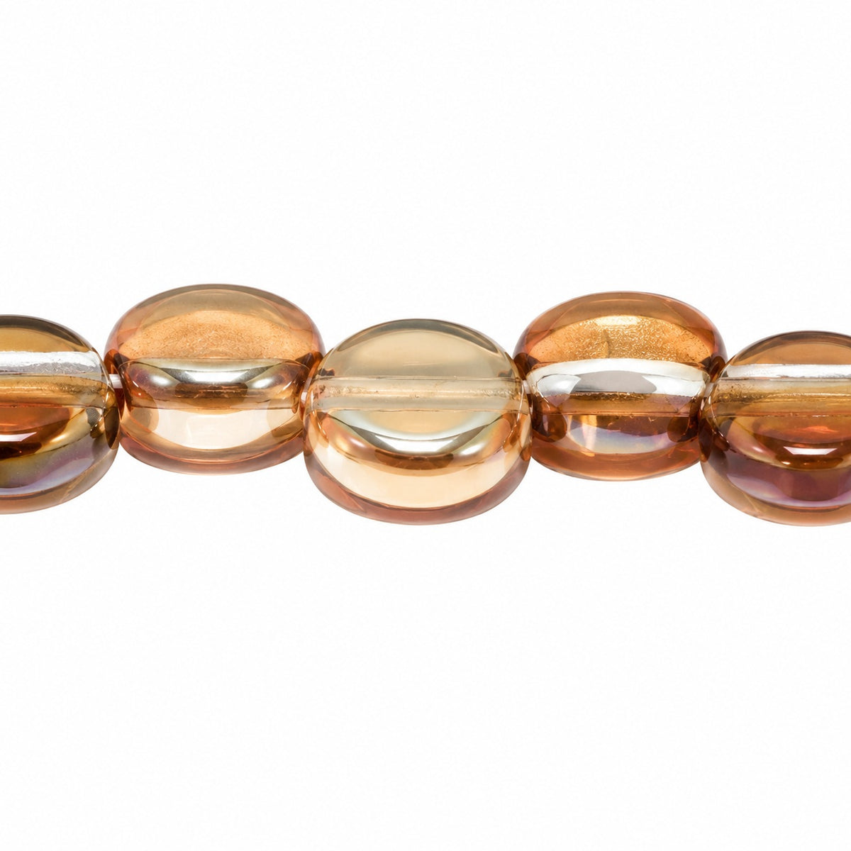 Round Coin Beads With Eccentric Hole, Crystal 22501 (00030-22501), Glass, Czech Republic