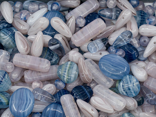 OUTLET 独特的捷克波西米亚玻璃压制珠组合，毫米，玻璃，捷克共和国