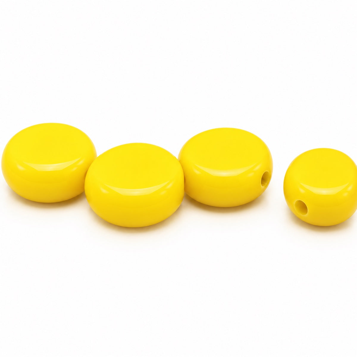 Coin Round Beads, Yellow (83120), Glass, Czech Republic