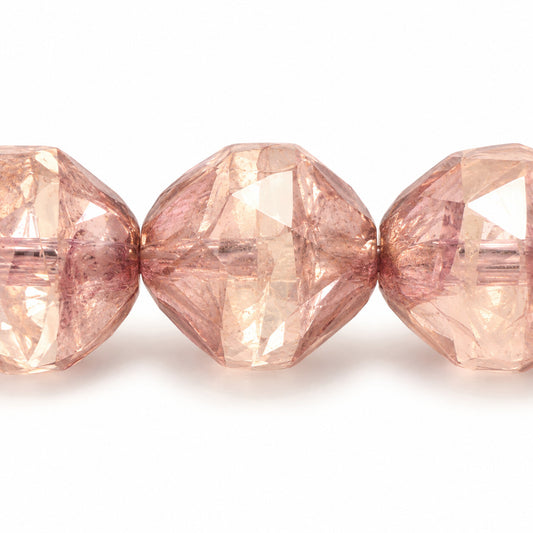 Special Cut Faceted Fire Polished Beads. Smashed, Mix Crystal Beige Bronze (16018-14415), Glass, Czech Republic