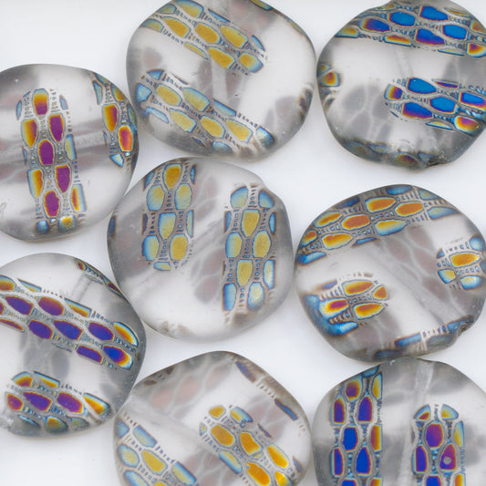OUTLET 250g/50g Coin Beads, 19 x 19 mm, Batika Mixed Colors 226 (BATIKA-MIX-226), Glass, Czech Republic