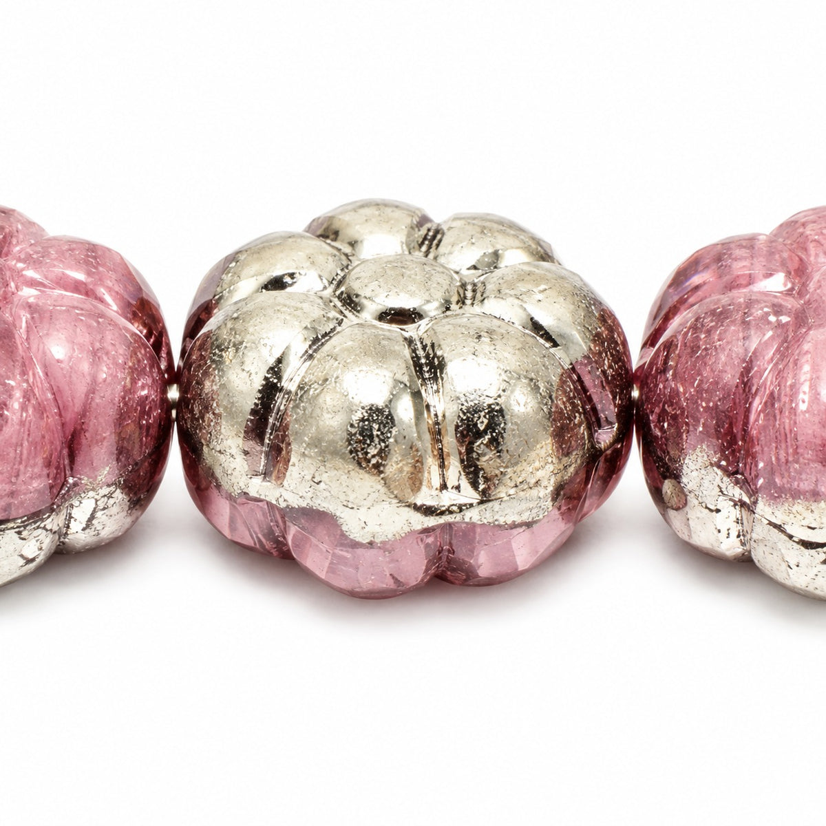 Flat Flower Beads, X1842 Chrom (x1842-27401), Glass, Czech Republic