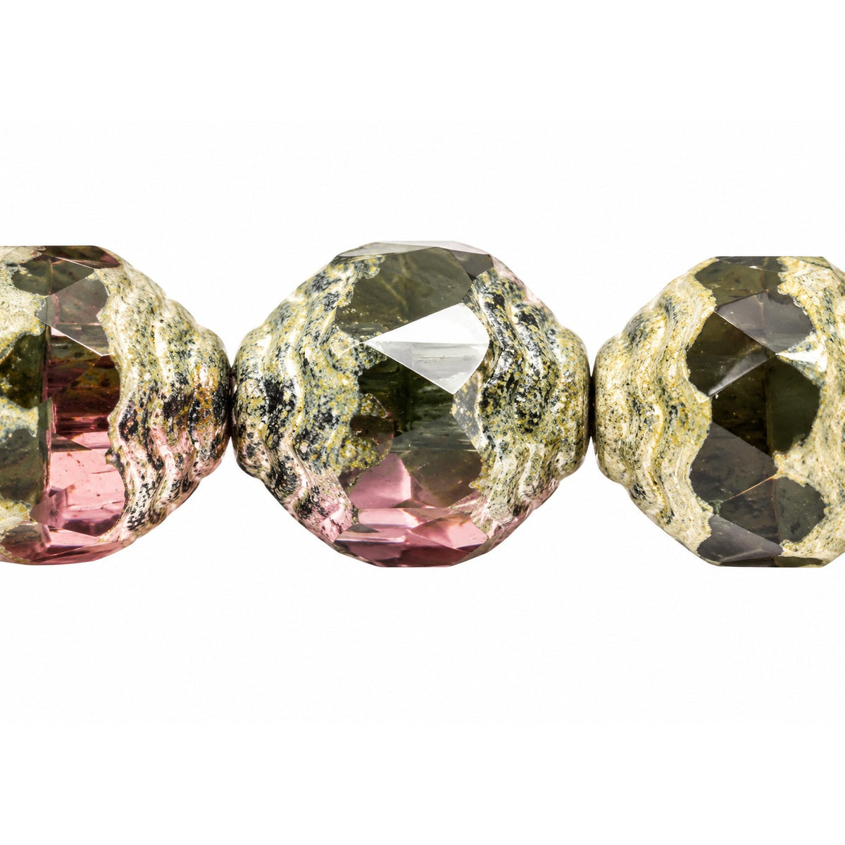 Special Cut Faceted Fire Polished Beads, X1133 Antique Silver Patina (x1133-81002), Glass, Czech Republic