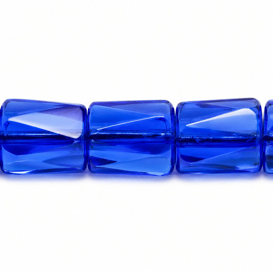 Faceted Special Cut Beads, Transparent Blue (30070), Glass, Czech Republic