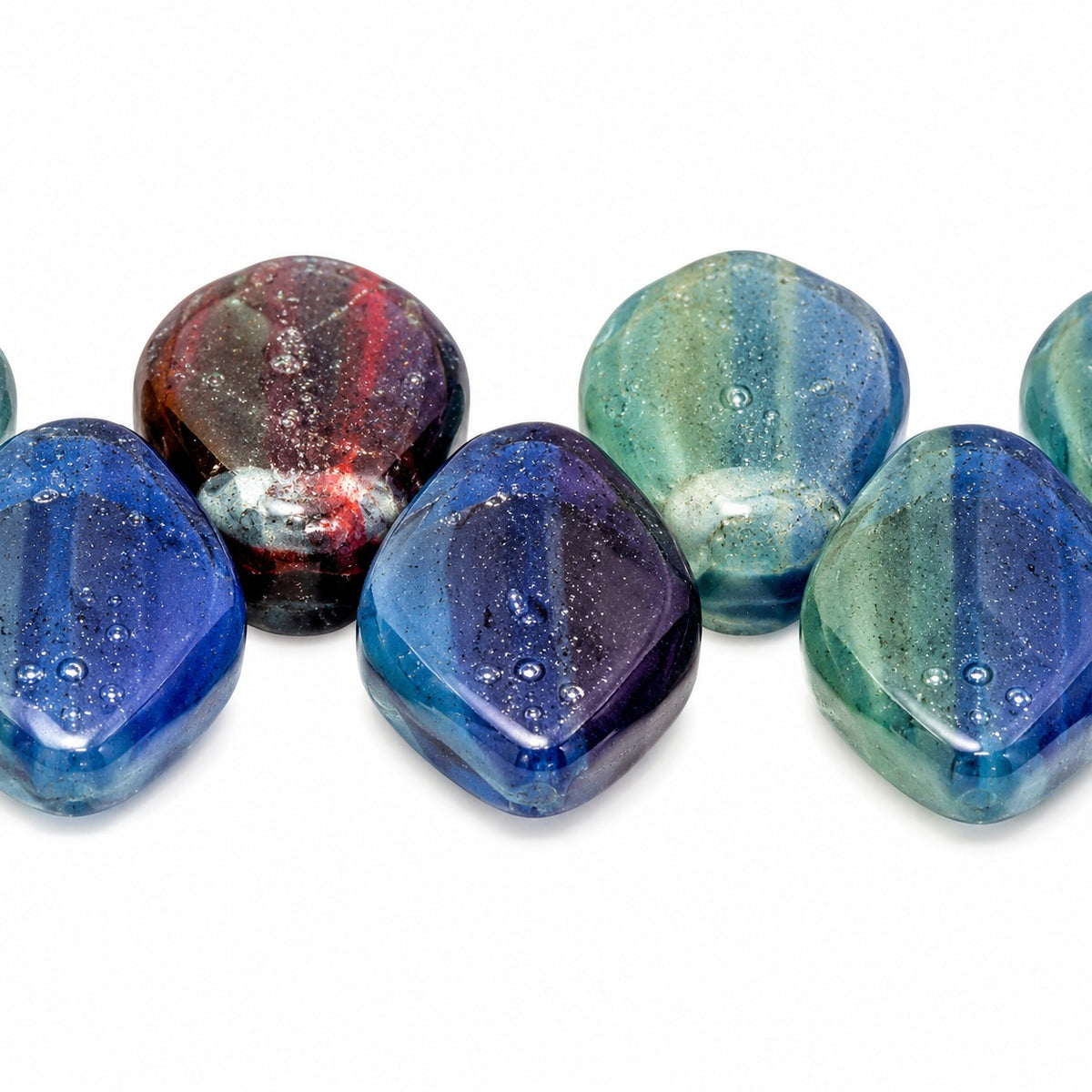Small Leaf Pressed Beads, X1060 (x1060), Glass, Czech Republic