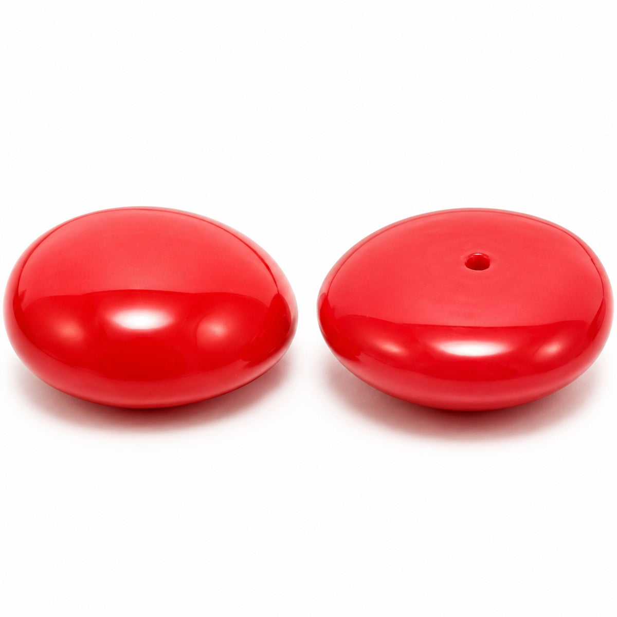 Rondelle Disc Pressed Beads, Red (93190), Glass, Czech Republic