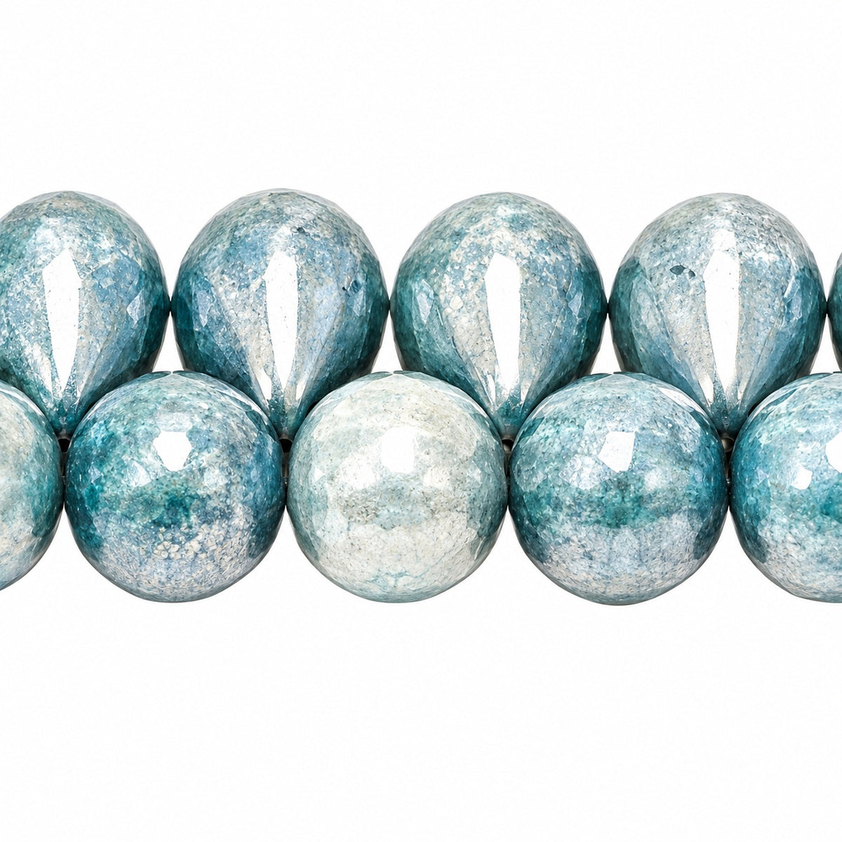 Drop Beads, White Luster Blue Full Coated (02010-14464), Glass, Czech Republic