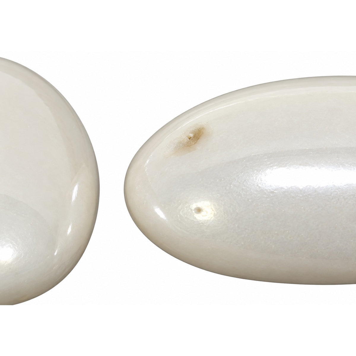 2-Hole Cab Beads, White Hematite (02010-14400), Glass, Czech Republic