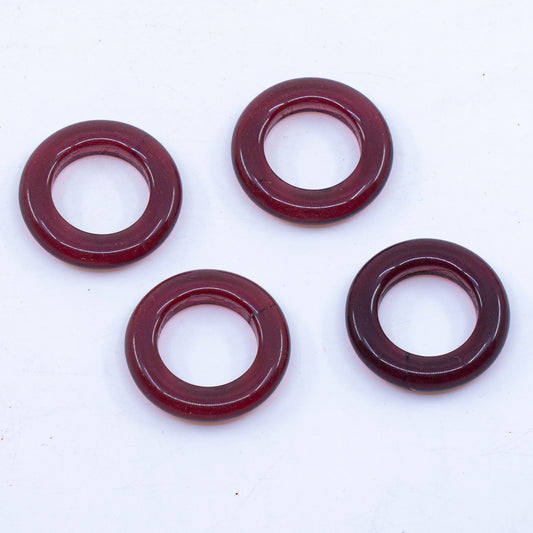 奥特莱斯 10克鱼形压制玻璃珠（类似O型珠或半圆形），24 x 24毫米，透明紫水晶（20070），玻璃，捷克共和国