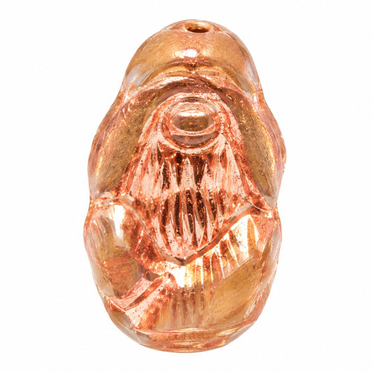 See No Evil Monkey Beads, Opaque Beige Copper Lined (13010-54318), Glass, Czech Republic