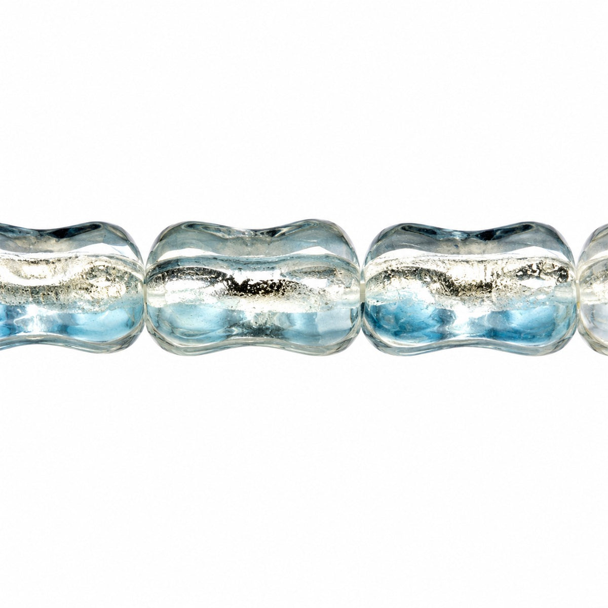 Shaped Pressed Beads, Crystal Gray Blue Shade (00030-23701), Glass, Czech Republic
