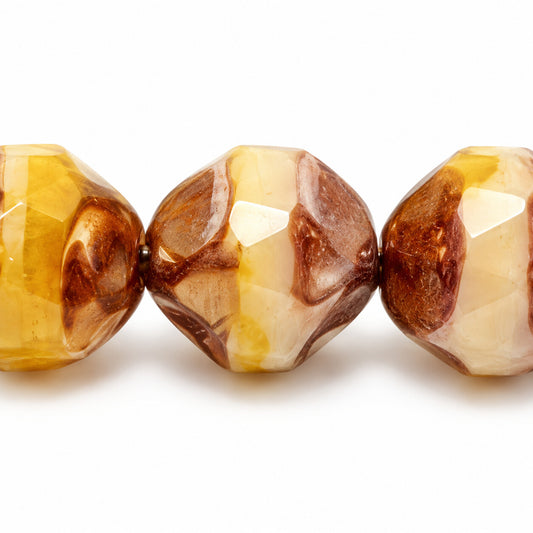 Special Cut Faceted Fire Polished Beads. Smashed, S1012 Bronze (s1012-14415), Glass, Czech Republic