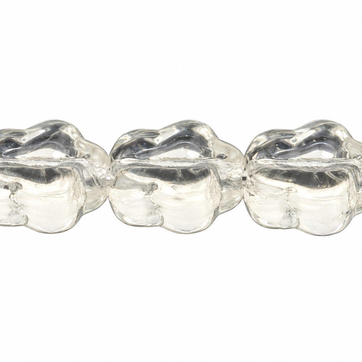 Sunset Flower Beads, Crystal (00030), Glass, Czech Republic