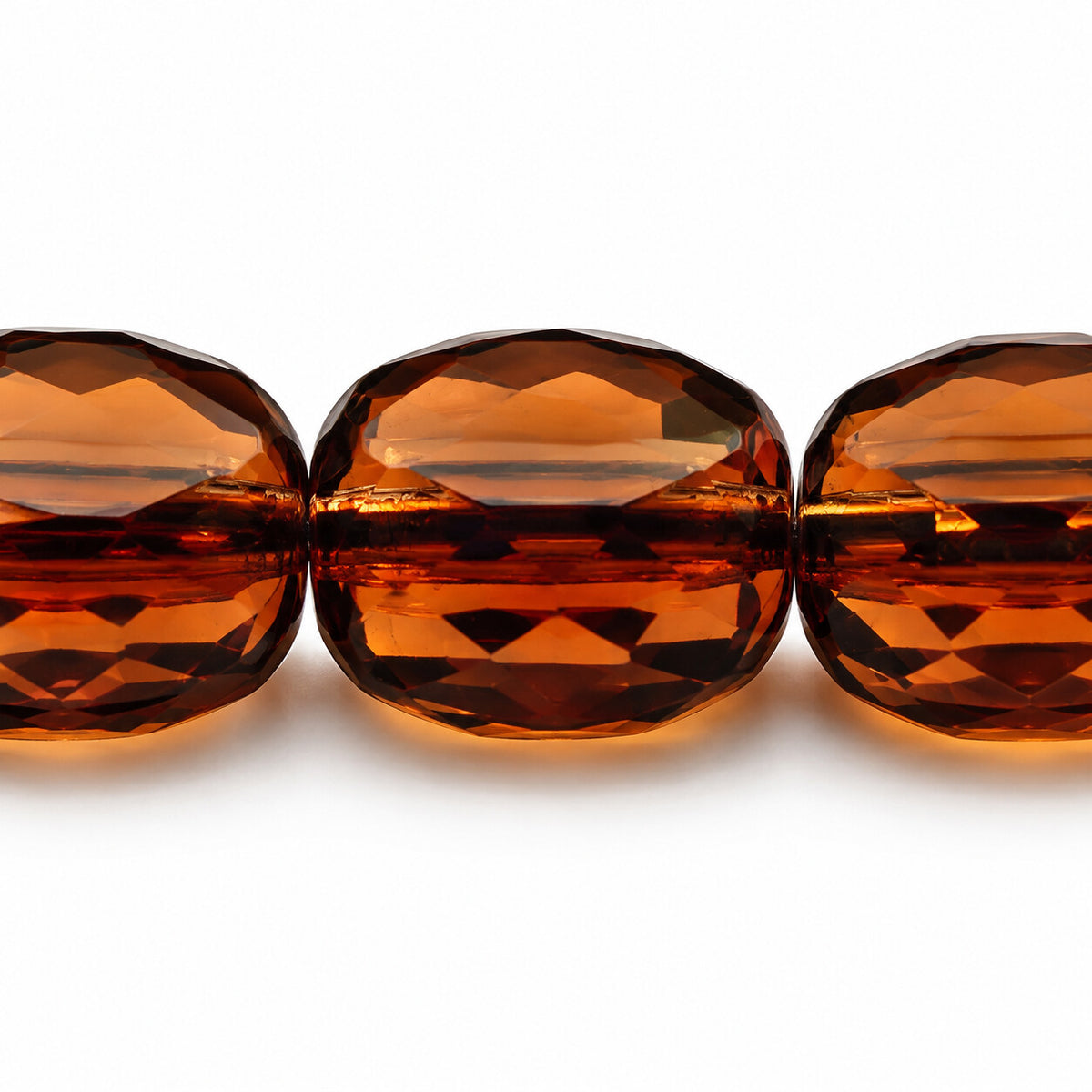 Faceted Special Cut Beads, Transparent Brown (10220), Glass, Czech Republic